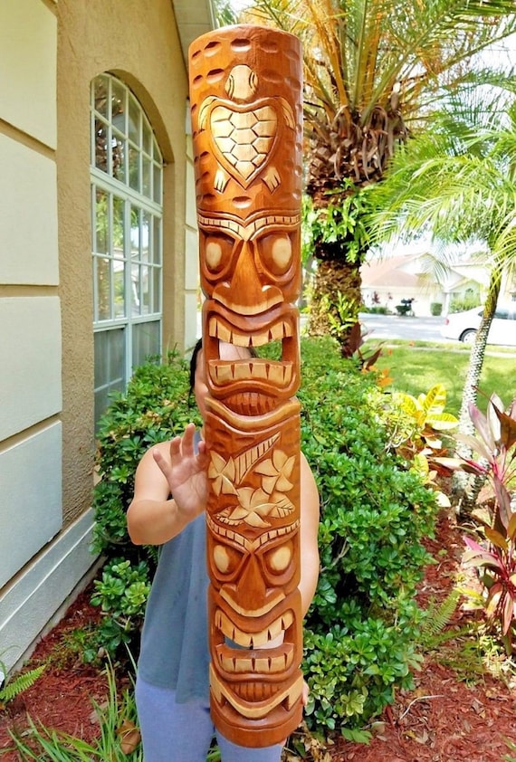 Tropical Nautical Dolphin Wood Carving Statue Island Decor,Tiki Bar 20/" tall