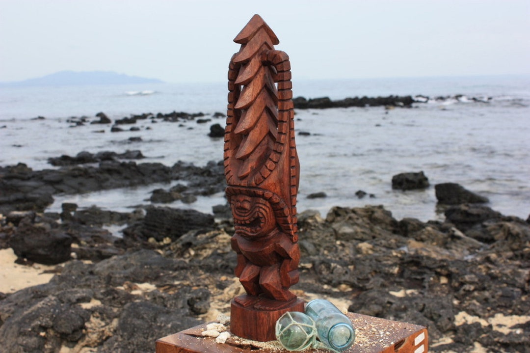 20 Tiki Statue Kona Style Wood Carvings Natural Hawaii Etsy