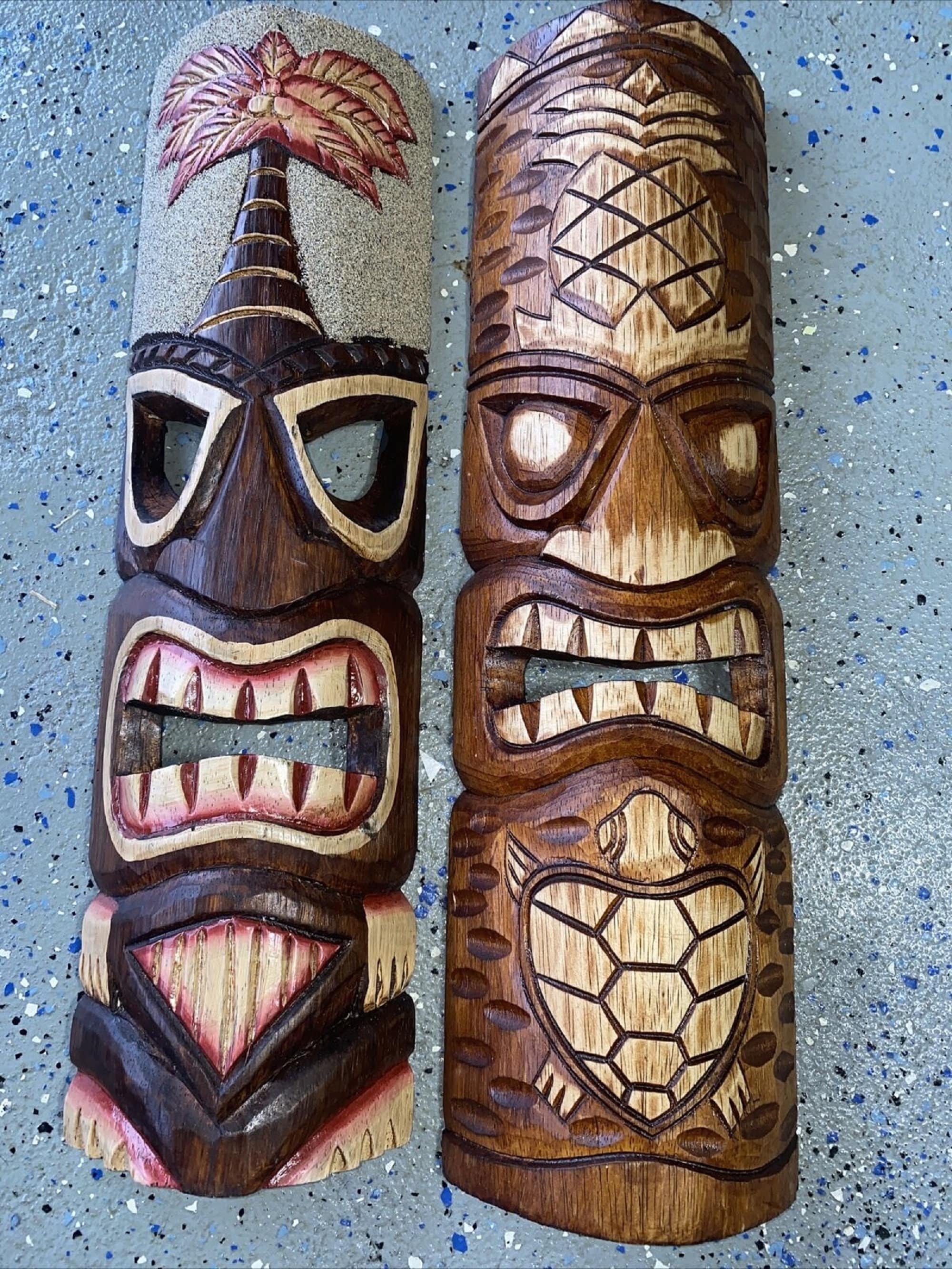 20 Tiki Mask Set 2 Polynesian Hawaiian Tiki Statue Style - Etsy