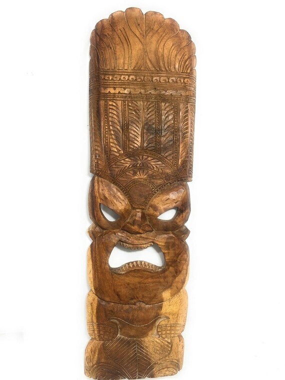 Tiki Mask Hawaiian Hand Carved Wall Decor - Tiki Mask Wall Decor Tiki Mask Hawaiian Hand Carved Wall Decor - Tiki Mask Wall Decor