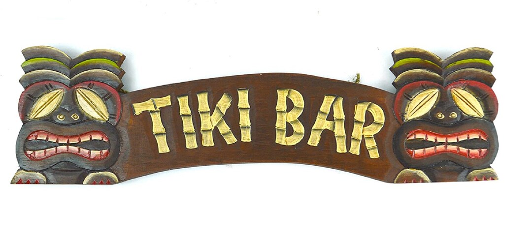 22 Tiki Bar Sign Hand Carved Wood Sign Wall Art Island - Etsy