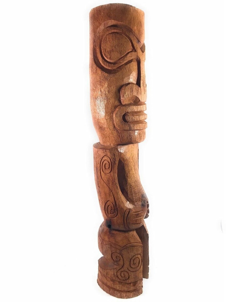 40 Tiki Totem Pole Figure Outdoor Tiki Totem Natural Etsy