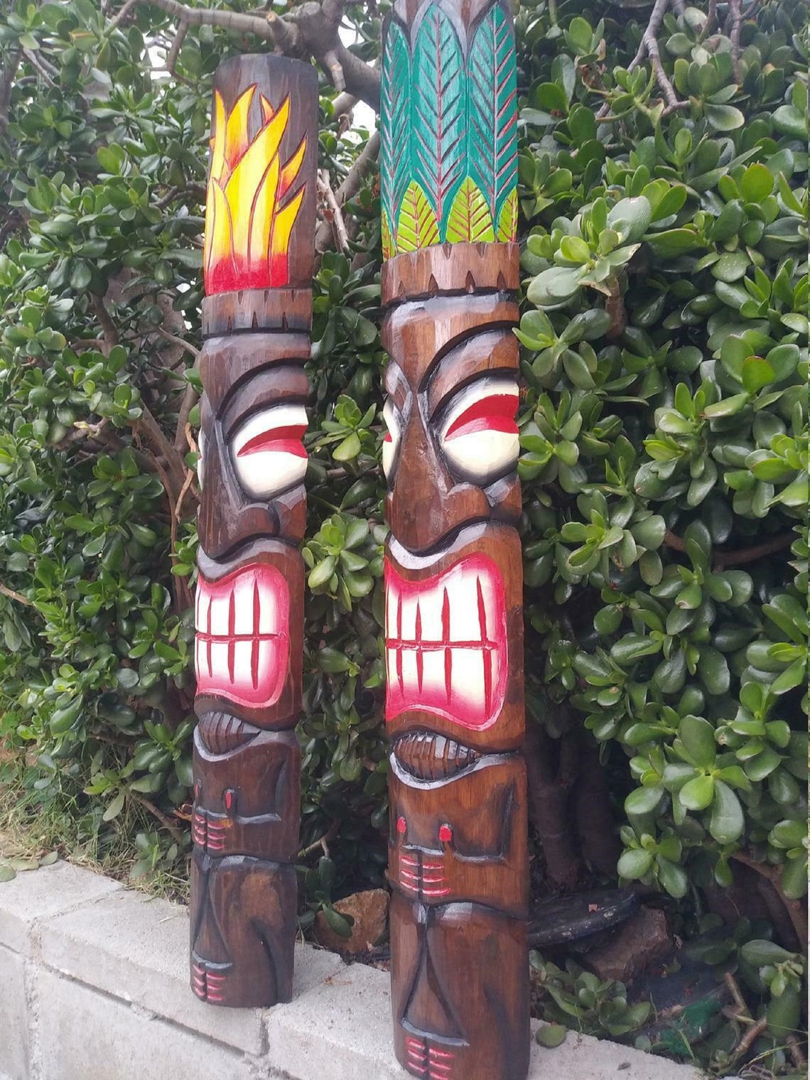 40 Tiki Mask Set Tiki Statue Tiki Bar Decor Tiki Tribal Etsy