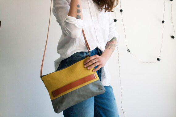 yellow going out bag