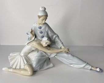 NAO by Lladro A Dream Come True Ballerina and Jester Harlequin