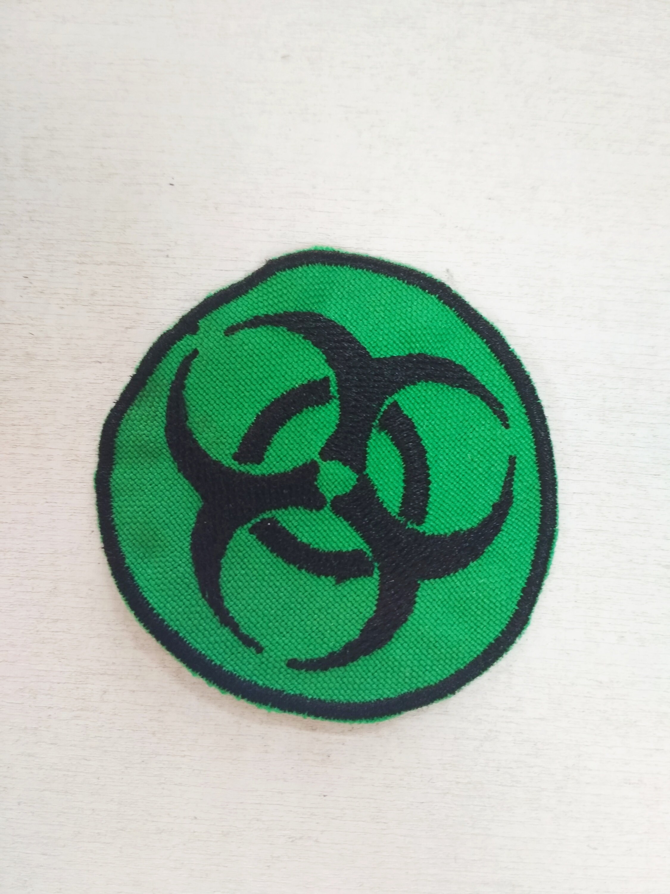 BIOHAZARD SYMBOL embroidered Hook PATCH BLACK WARNING LOGO ZOMBIE APOCALYPSE BIOHAZARD SYMBOL embroidered Hook PATCH BLACK WARNING LOGO ZOMBIE APOCALYPSE