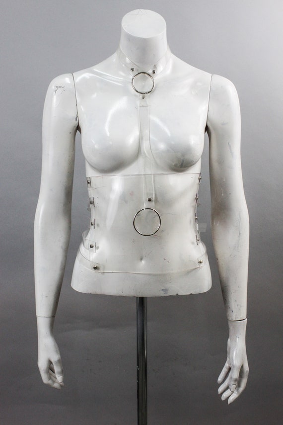 Crystal Clear PVC Bustier Cage Harness