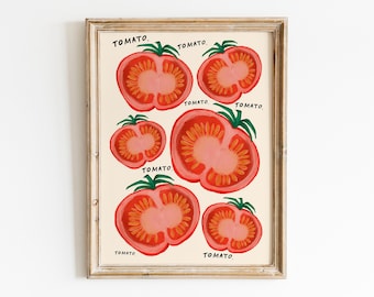 A3/A4/A5 Tomatoes Digital Print | Food Prints, Kitchen Wall Art, Kitchen Prints, Quirky Art