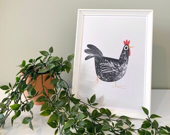 Chicken Digital Art Print / A5/A4/A6 Wall Art Decor Wall Art Farm Kitchen