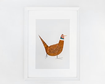 Pheasant Bird Art Print Wall Art, Decor Wall Art, Farm Kitchen