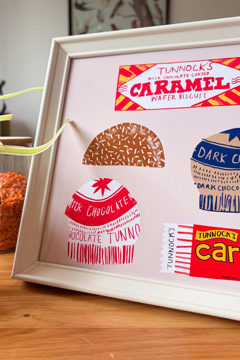 Tunnock's Scottish Food Art Print, Kitchen Wall Decor, Multiple Sizes image 5