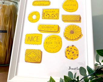 Biscuit Art Print | A3/A4/A5 | Nations UK favourite biscuits