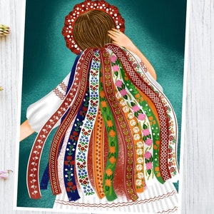 Slavic Folk Costume | Folklore poster | Slavic Pagan |  | Folklore Print | Slavic Art