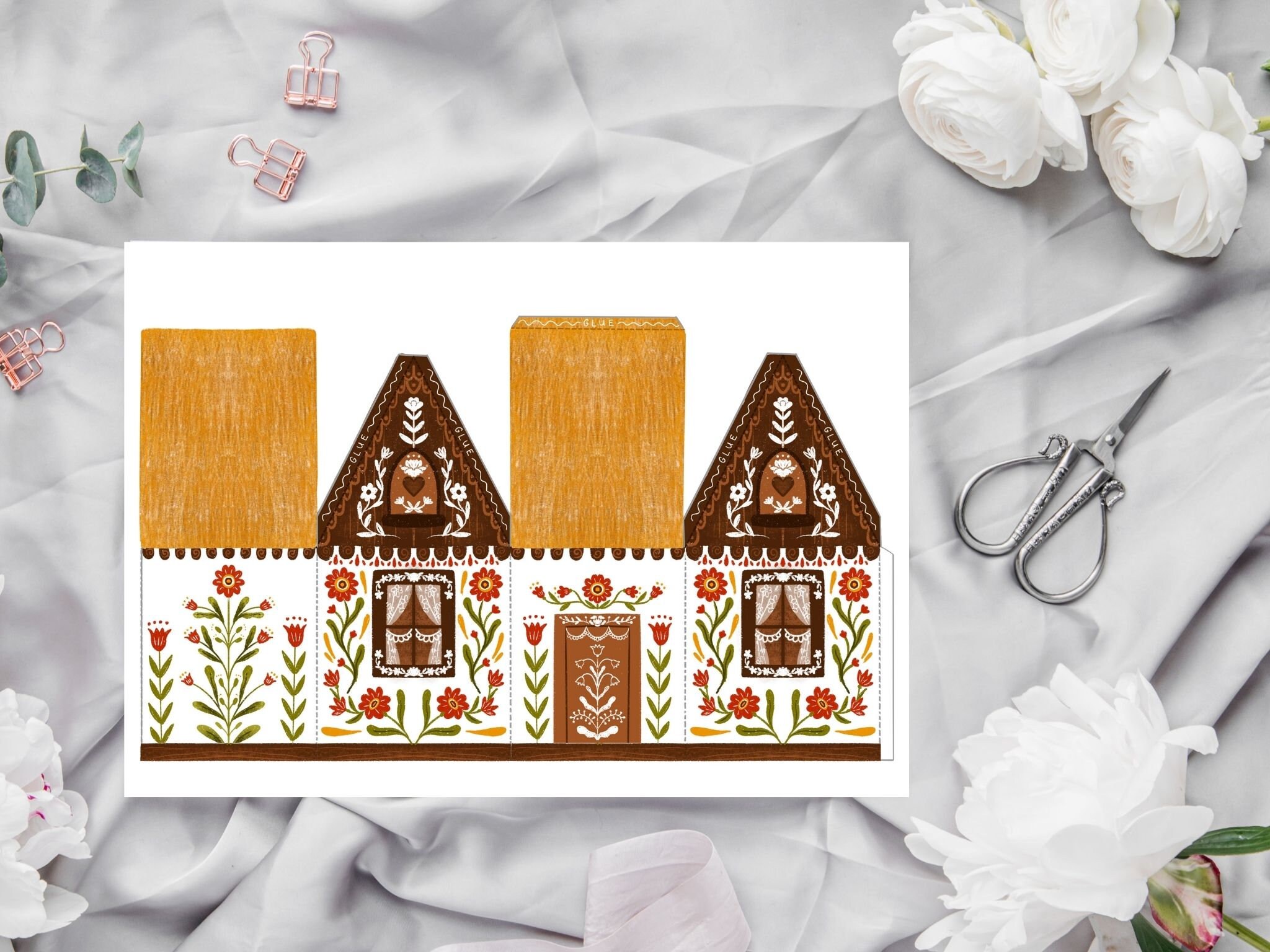 3d House Craft Printable Craft Printable Art Instant - Etsy