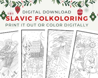 Coloring Pages | Coloring Pages For Adults | Instant download | Slavic Pagan | Slavic Folklore