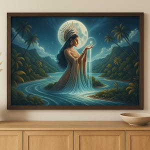 Atabey Goddess and Zemi Printable Poster – Taíno-Inspired Puerto Rican Wall Art, Indigenous Caribbean Decor, 6 Digital Downloads
