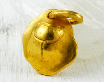 24 Karat Solid Gold scarab pendant : Egyptian Scarab Amulet - 999 pure gold jewelry - Egyptian jewelry - Egyptian revival