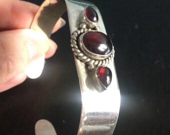 Garnet Sterling Silver Bangle Desert Sun