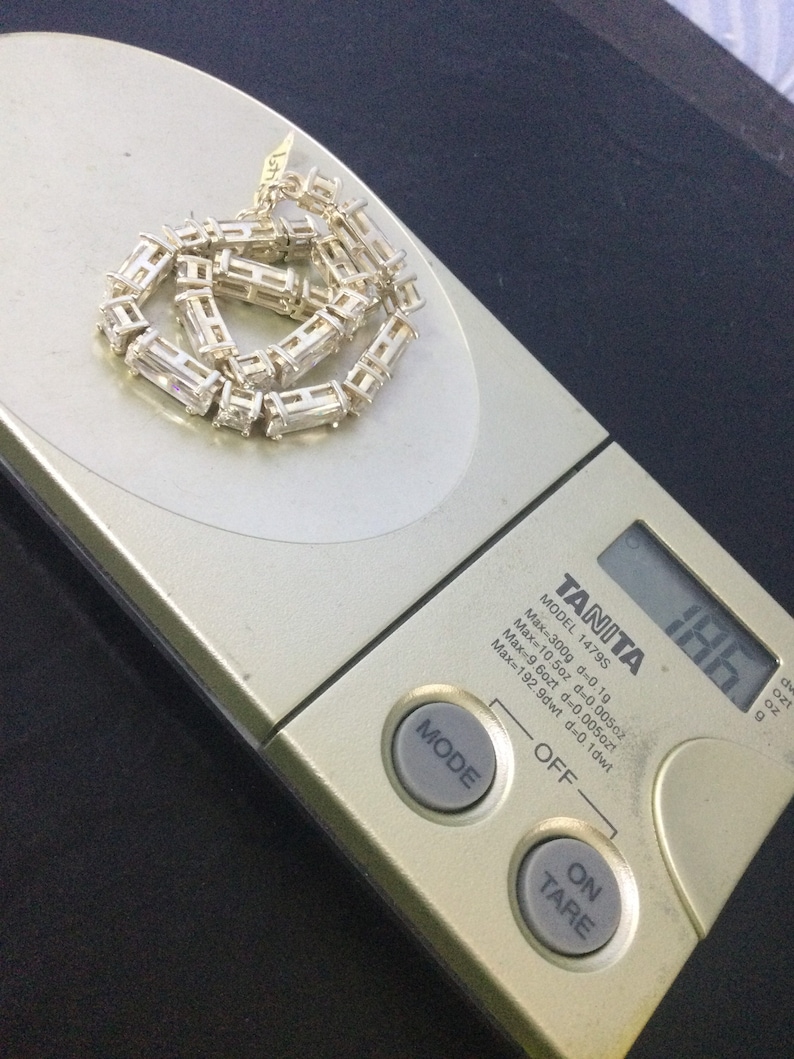 Silver cubic zirconia bracelet,extra long