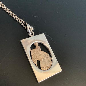 Sterling silver st Christopher pendant on chain