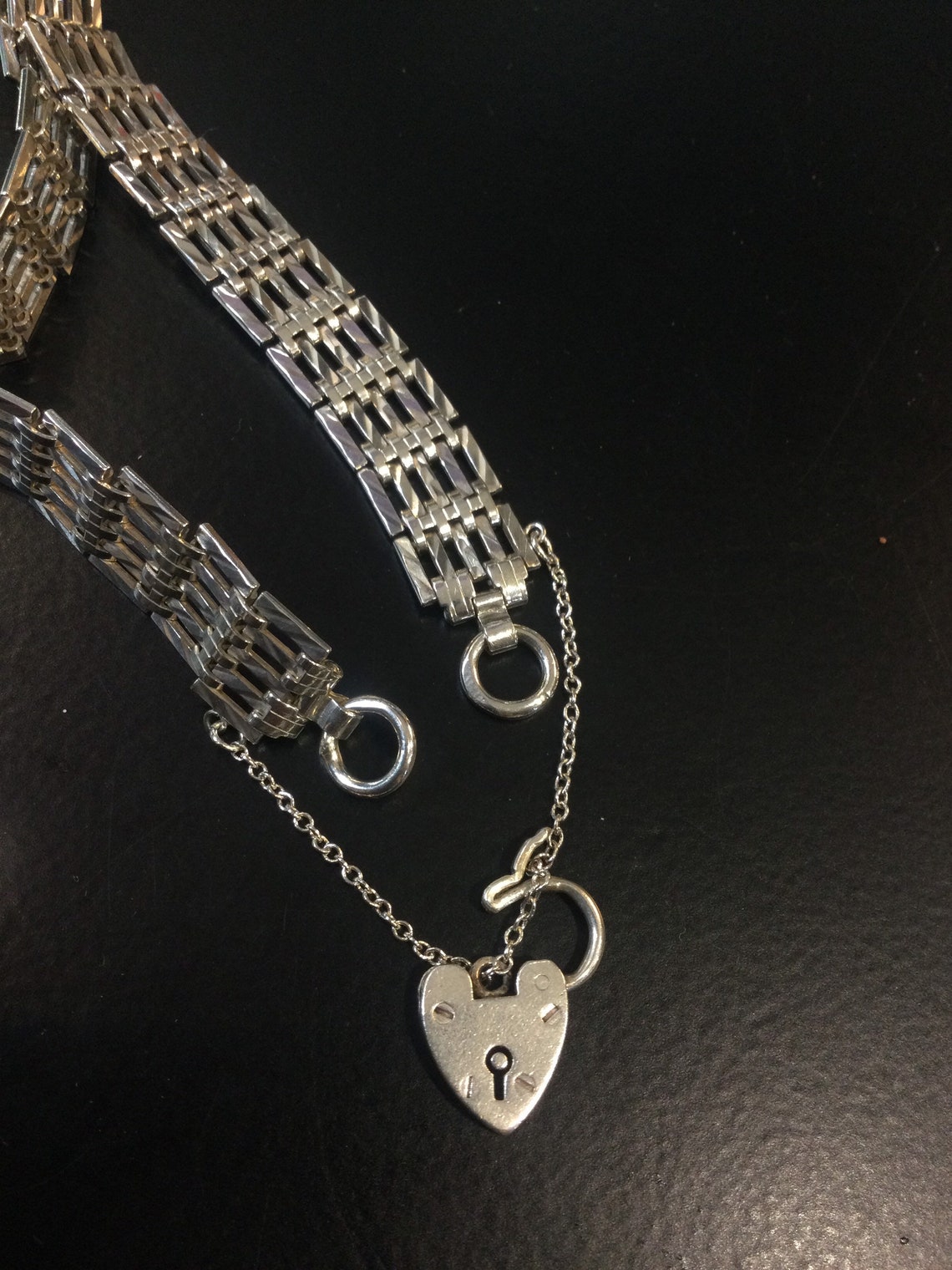Sterling silver gate bracelet | Etsy