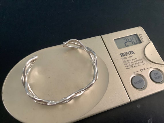 Sterling silver wavy torque bangle - image 7