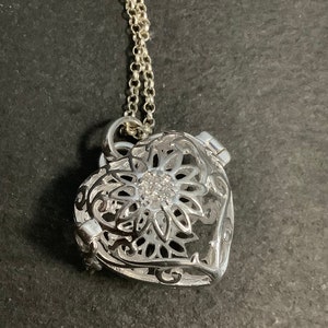 Sterling silver heart locket on chain