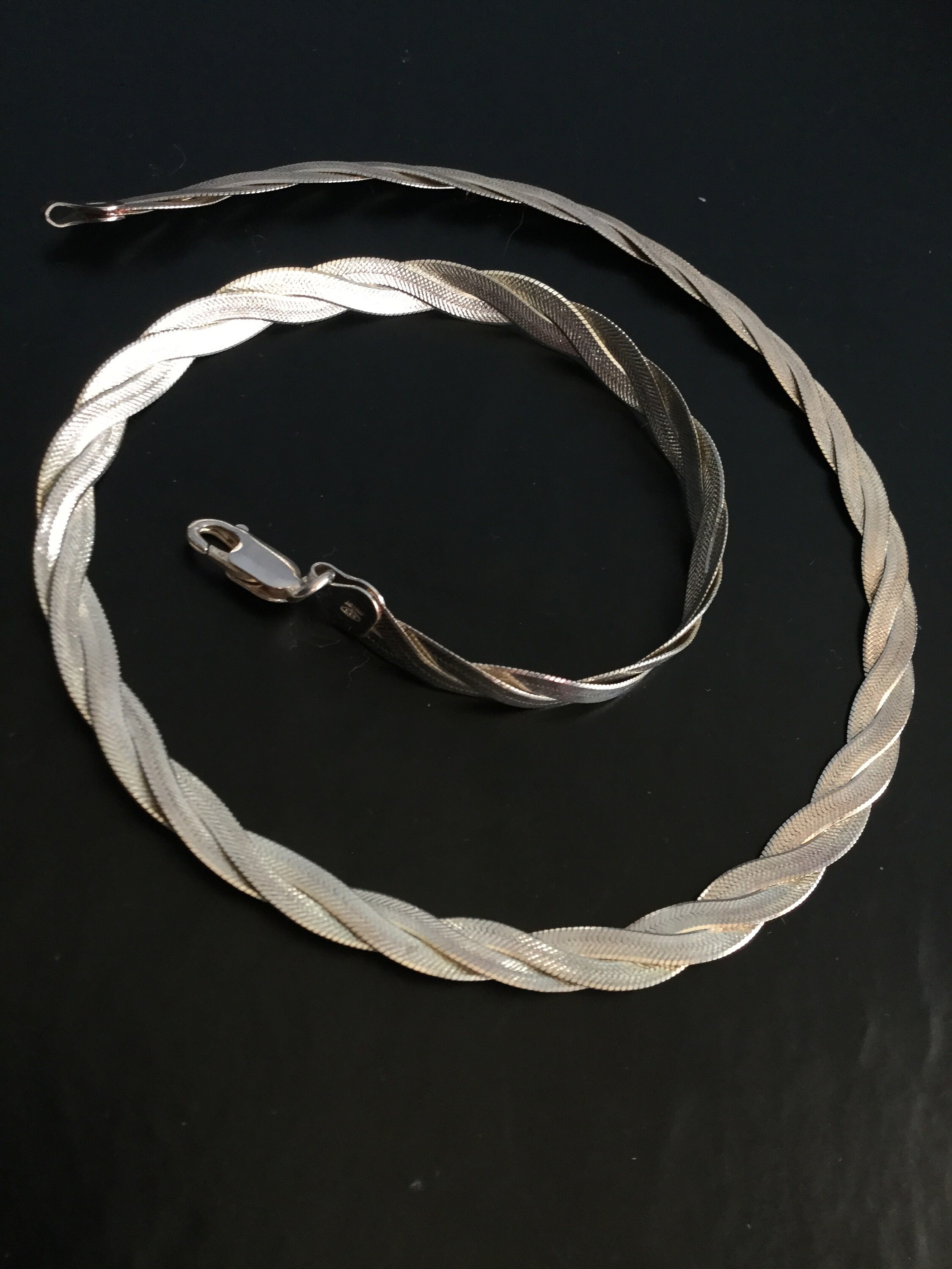 Buy Sterling Silver Flat Twist Necklace Online in India Etsy