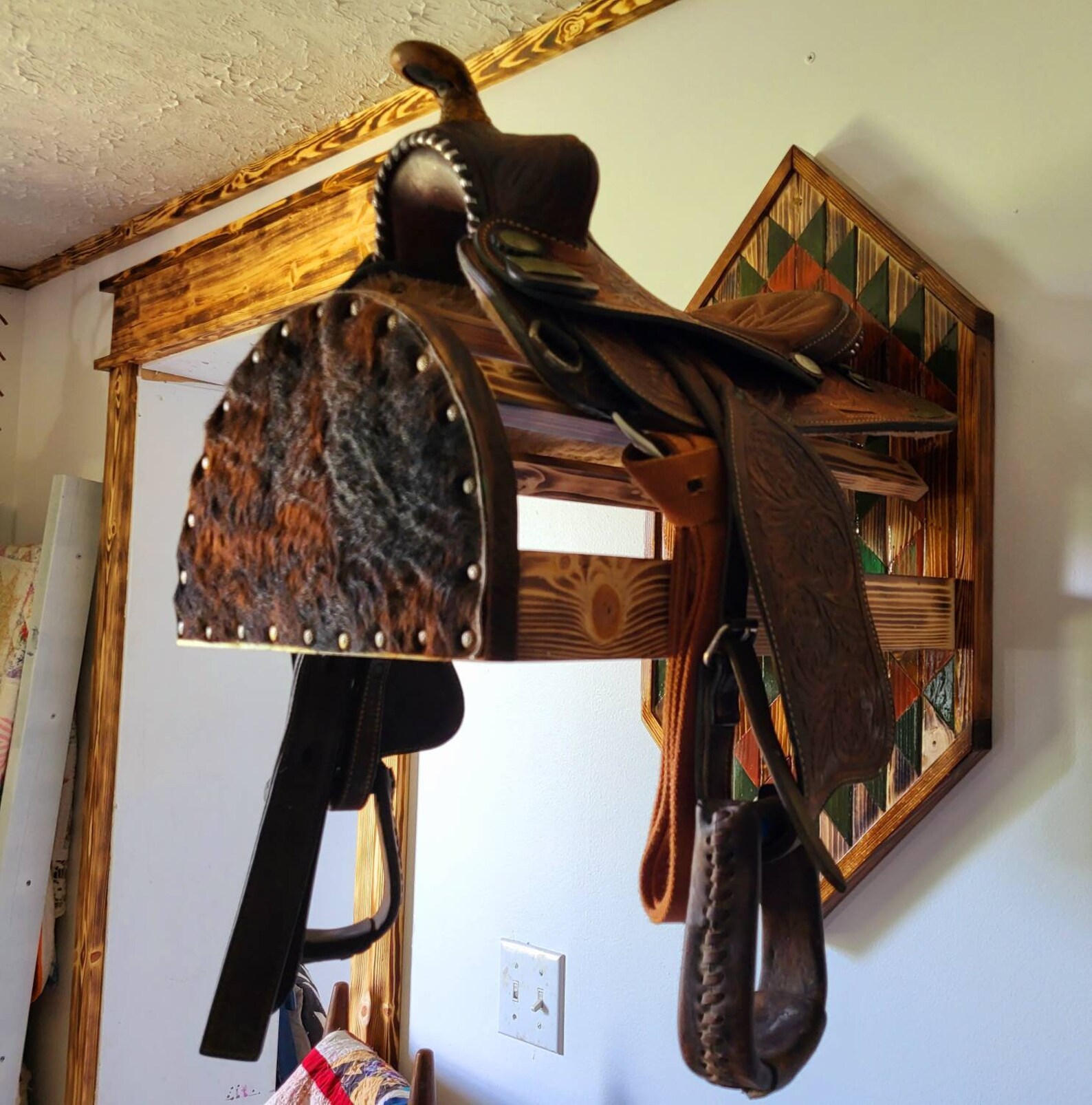 Wall Mount Wood Saddle Rack (made to Order) - Etsy