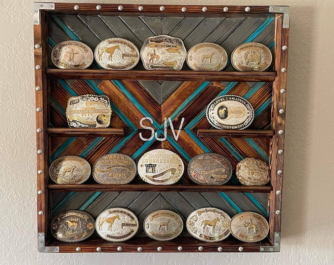 Western Belt Buckle Display Case Etsy