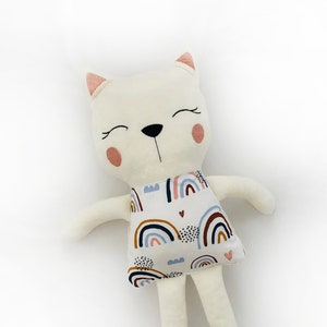 Organic Kitty, Organic Cat, Handmade, Cat, stuffed doll, Organic Bamboo, Organic plush cat, Organic doll, plush cat, plush kitty, cat doll