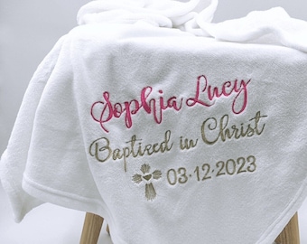 Personalized Baptism Blanket, Baptism Gift, Soft Baptism Blanket, Christening