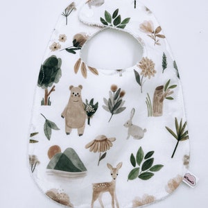 Woodland Baby Bib, Handmade Bib, Forest, Woodland