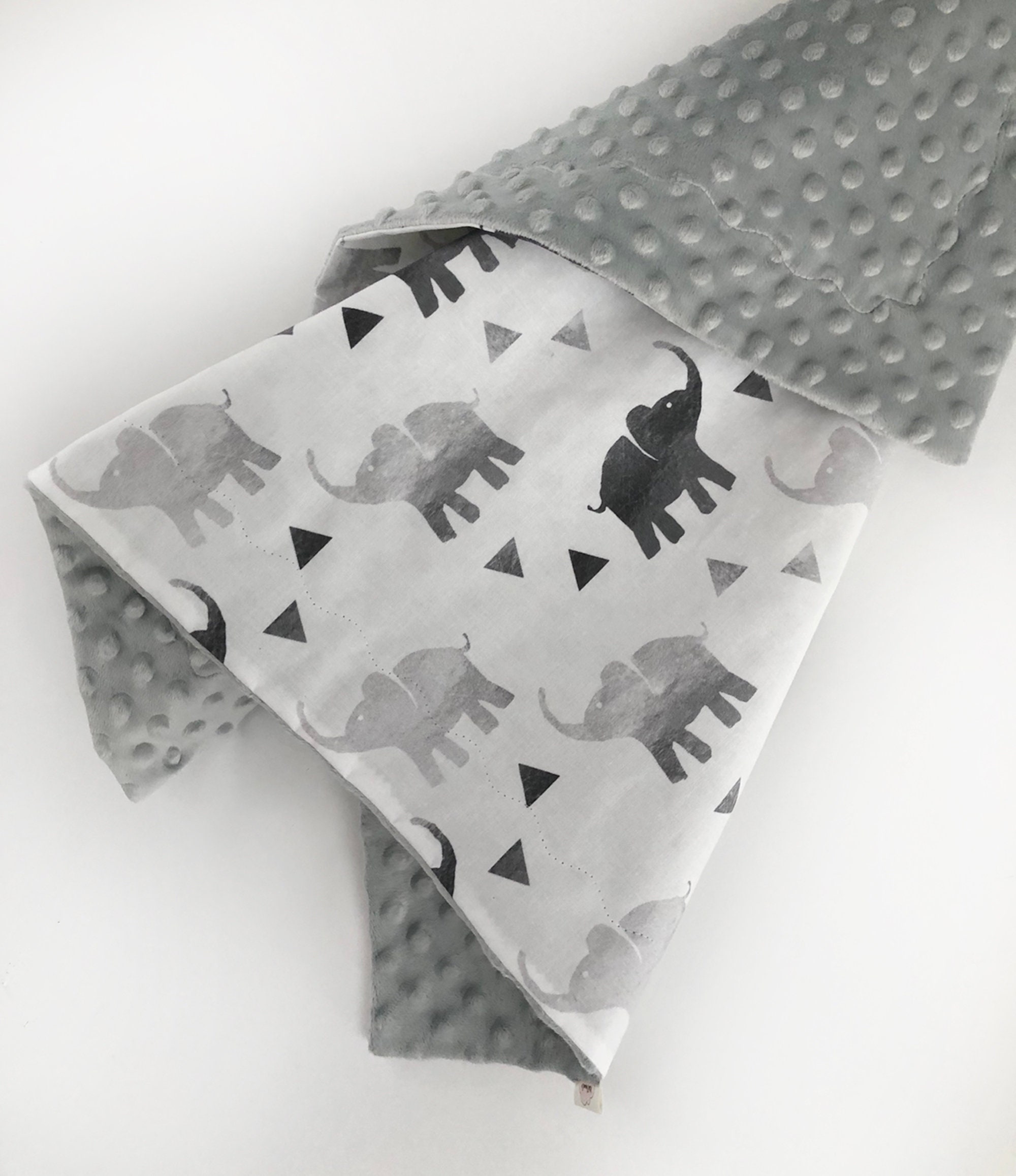 ELEPHANTS Blanket Neutral Baby Blanket Grey Elephants Etsy