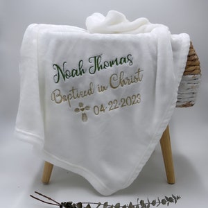 Personalized Baptism Blanket, Baptism Gift, Soft Baptism Blanket, Christening image 2