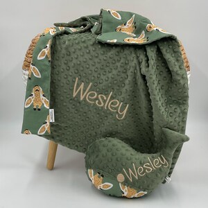 Giraffe Blanket: Safari Minky Blanket with Name, Personalized