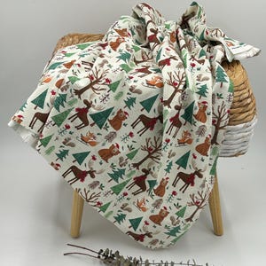 Christmas 2024 Woodland baby  Blanket Minky Blanket, Woodland Nursery Blanket, Baby Blanket, Baby crib blanket