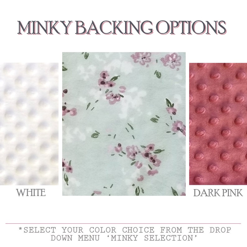 QUICK SHIP 3-5 days Personalization Minky Blanket Soft Pastel Blush Bohemian Flowers Full Size Baby Girl Floral Minky Crib Blanket