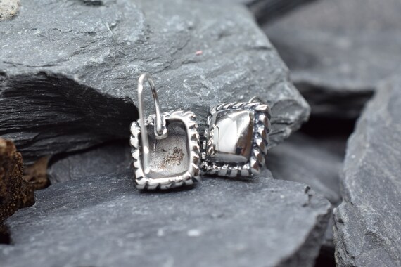Rectangular Rope Edge Drop Earrings in .925 Sterl… - image 8