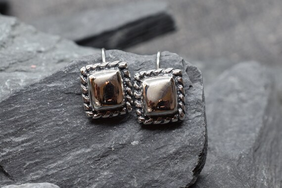 Rectangular Rope Edge Drop Earrings in .925 Sterl… - image 3