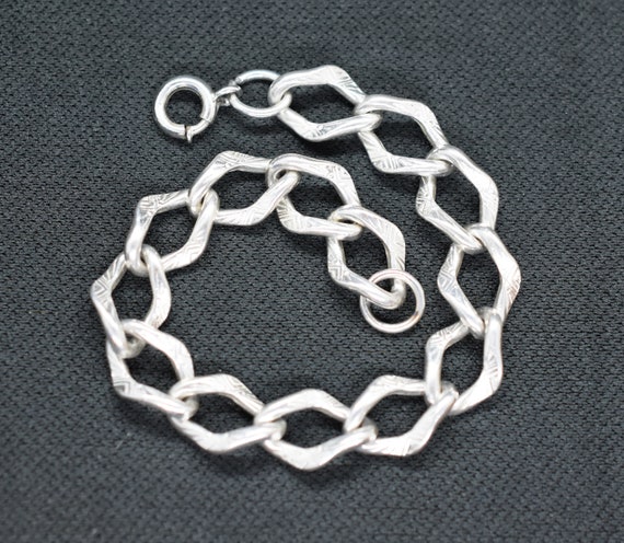 Vintage Stamped Oval Link .925 Sterling Silver He… - image 5