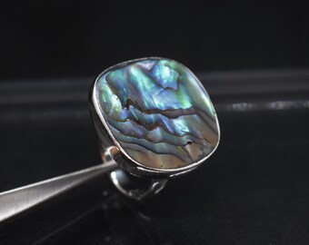 SUPERBE BAGUE EN ARGENT POINCON 925 ET ORFÈVRE + PIERRES BLEUES E