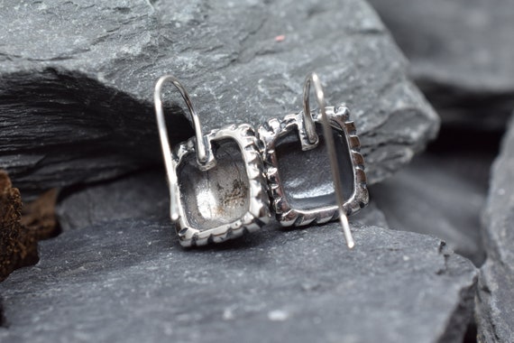 Rectangular Rope Edge Drop Earrings in .925 Sterl… - image 10