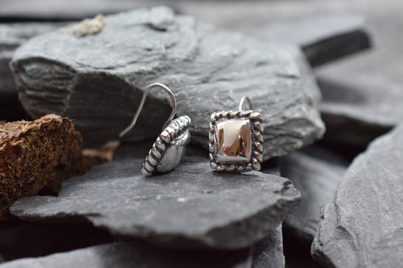 Rectangular Rope Edge Drop Earrings in .925 Sterl… - image 5