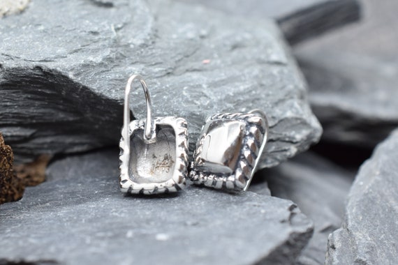 Rectangular Rope Edge Drop Earrings in .925 Sterl… - image 7
