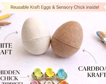 3D Fidget Chick in a Kraft Egg | Basket Filler | Unique Craft Activity | Party Favors