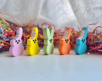 Marshmallow Bunny Charm Keychain | 3D Printed Peeps | Easter gift | Basket Filler | Party Favors