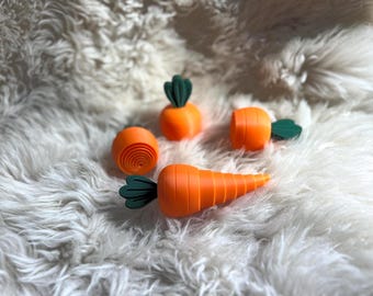 The "Crunchy" Articulating Carrot | Ultimate Layered Fidget | Garden Lover Gift | Collapsable Desk Toy