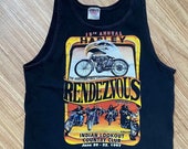 Vintage 19th Annual Harley Rendezvous Indian Look Out Country Club 1997 Tank Oneita USA Biker