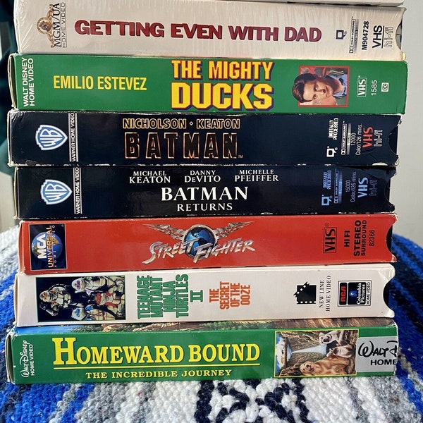 90s Kids Favorites VHS Lot * Street Fighter TMNT II Mighty Ducks Hook Batman Homeward Bound ++